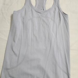 Lululemon Athletica Light Gray Striped Tank